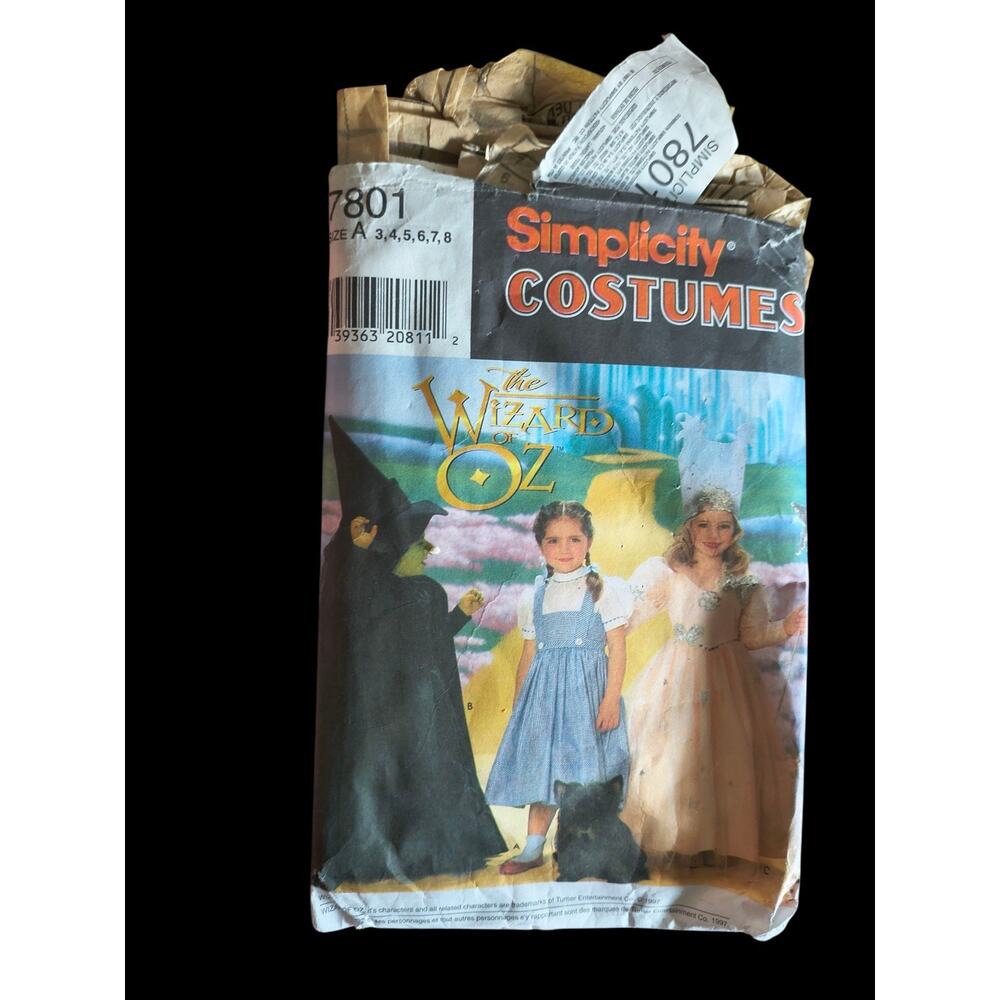Wizard of Oz Dresses Witch Costume Child Sizes 3 4 5 6 7 8 Simplicity 7801 Uncut